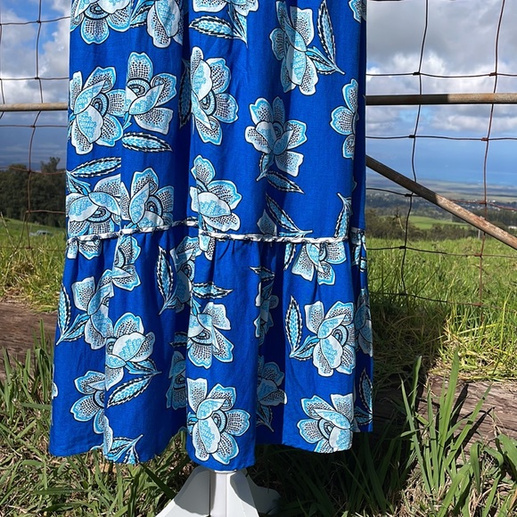 Anthropologie Maeve Alyssa MIDI Blue Floral Skirt 8 - Picture 9 of 16